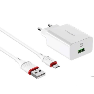 СЗУ Borofone BA21A Long journey QC3.0 (1USB/3A) + MicroUSB фото 1 из 7