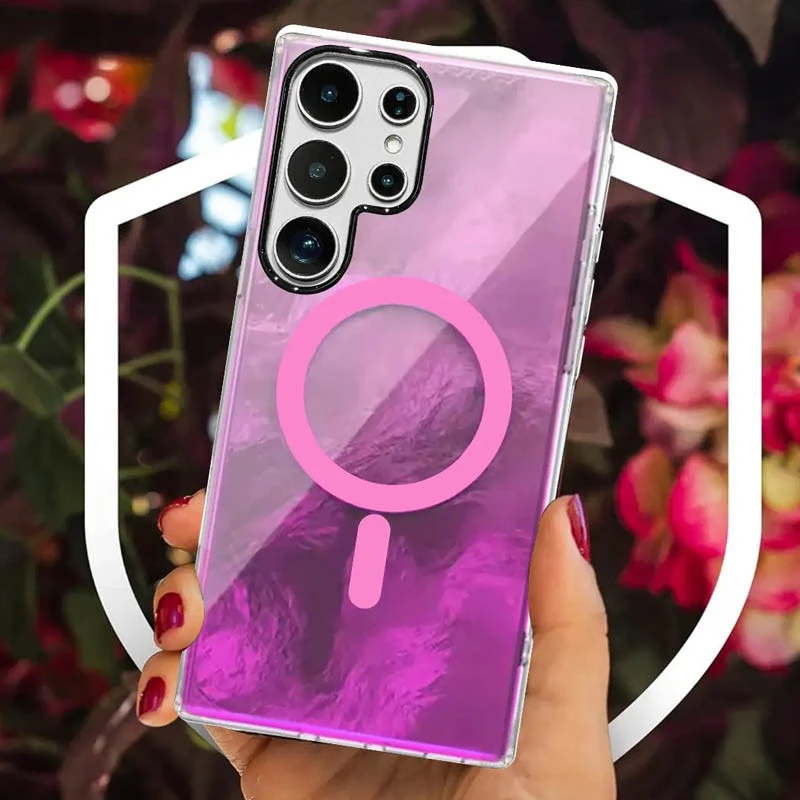 Силиконовый чехол Shiny Mountain (MagFit) для Samsung Galaxy S26 Ultra – Pink. Фото 4 из 4