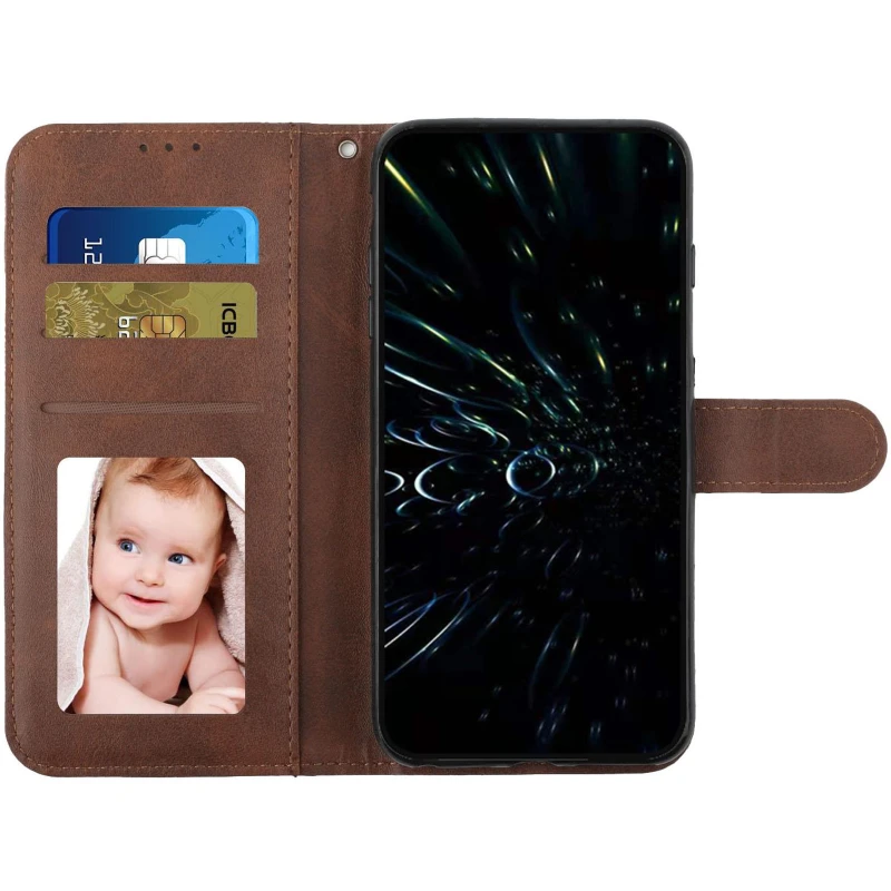 Шкіряний чохол-книжка Jet Cover для Xiaomi Redmi Note 15 4G/5G (EU) – Brown. Фото 2 з 4