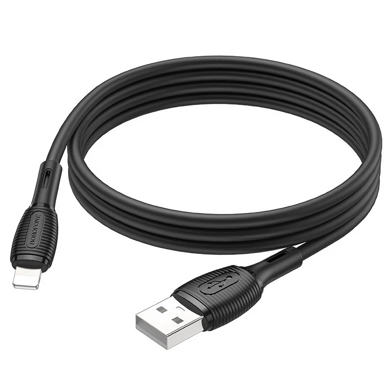 Дата кабель Borofone BX86 Advantage USB to Lightning (1m) – Black. Фото 3 из 4