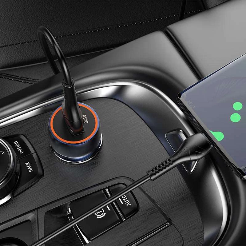 АЗУ Hoco Z46 Blue whale QC3.0 + MicroUSB – Metal gray. Фото 3 из 4