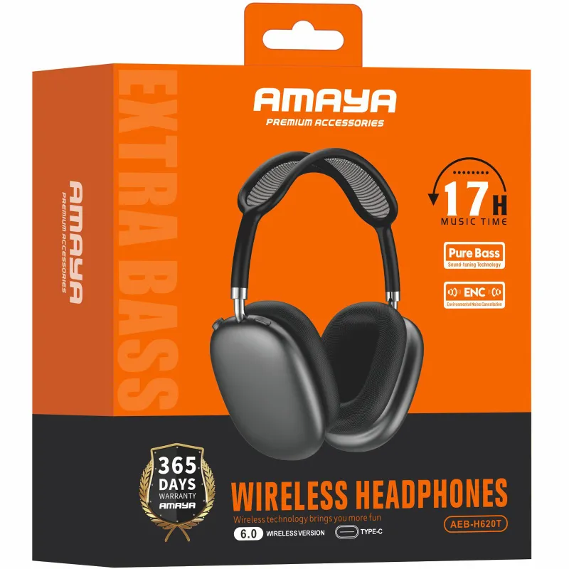 Накладные беспроводные наушники Amaya H620T ENC – Black. Фото 2 из 2