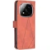 Кожаный чехол-книжка Geometric Pattern для Xiaomi Redmi Note 15 Pro 4G – Brown. Фото 3 из 5
