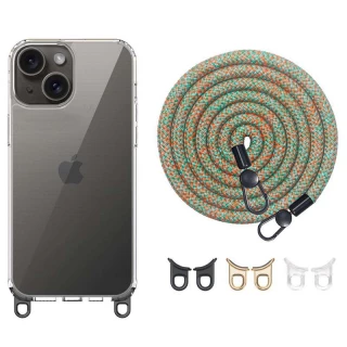 Прозрачный силиконовый чехол с ремешком для Apple iPhone 15 (6.1") фото 1 из 9