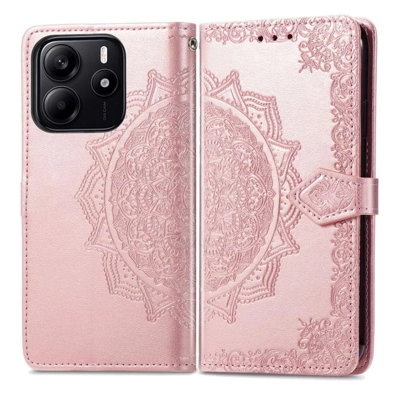 Шкіряний чохол-книжка Art Case з візитницею для Xiaomi Redmi Note 14 4G (Europe version) – Рожевий. Фото 2 з 6