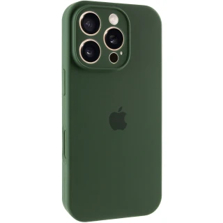 Чохол Silicone Case з захистом камери на Apple iPhone 16 Pro — Зелений / Cyprus Green