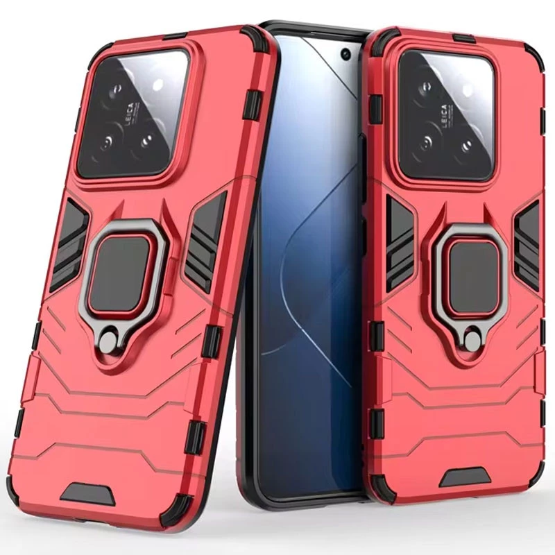 Протиударний чохол Transformer з кільцем на Xiaomi 14 Pro – Червоний / Dante Red. Фото 4 з 5