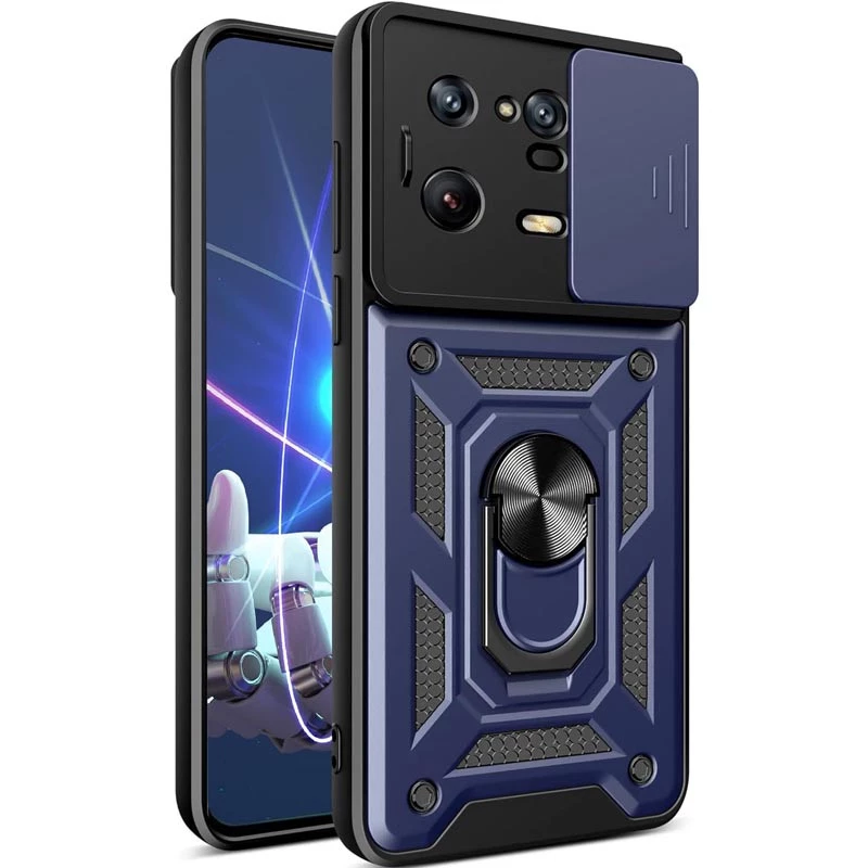 Ударопрочный чехол Serge Ring с защитой камеры для Xiaomi 13 Pro – Синий. Фото 3 из 10