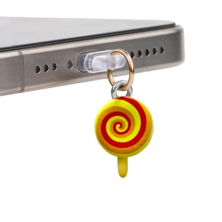 Заглушка силіконова Type-C з подвеской IP44 — Lollipop yellow-red
