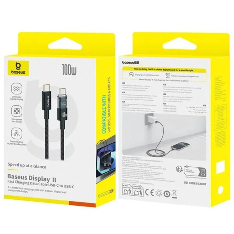 Дата кабель Baseus Display 2 Type-C to Type-C 100W (1m) (P10382702) – Cosmic Black. Фото 5 из 5