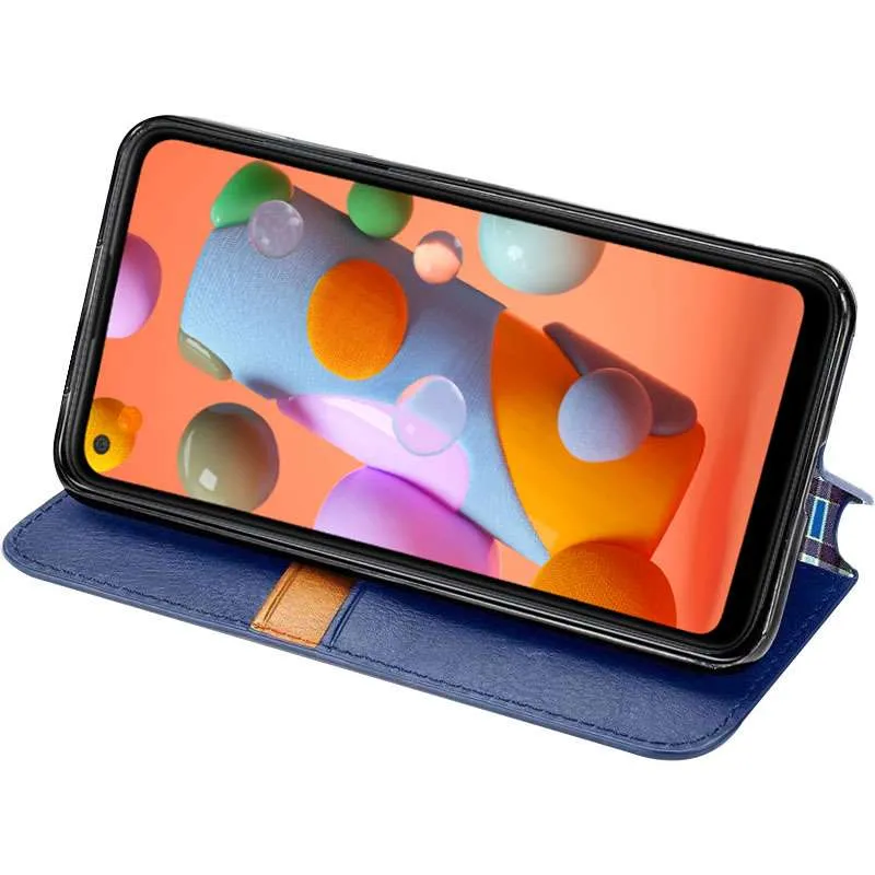 Чохол книжка GETMAN Cubic для Samsung Galaxy A21s – Синій. Фото 3 з 7