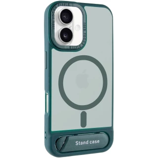 TPU+PC чохол Stand case для Apple iPhone 16 — Green