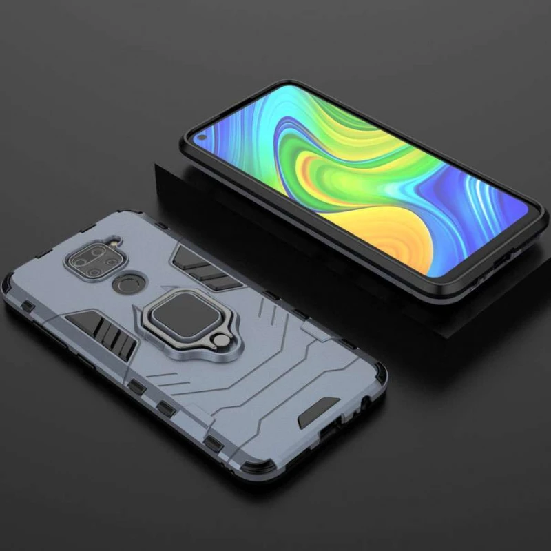 Протиударний чохол Transformer з кільцем на Xiaomi Redmi Note 9 / Redmi 10X – Сірий / Metal slate. Фото 4 з 5