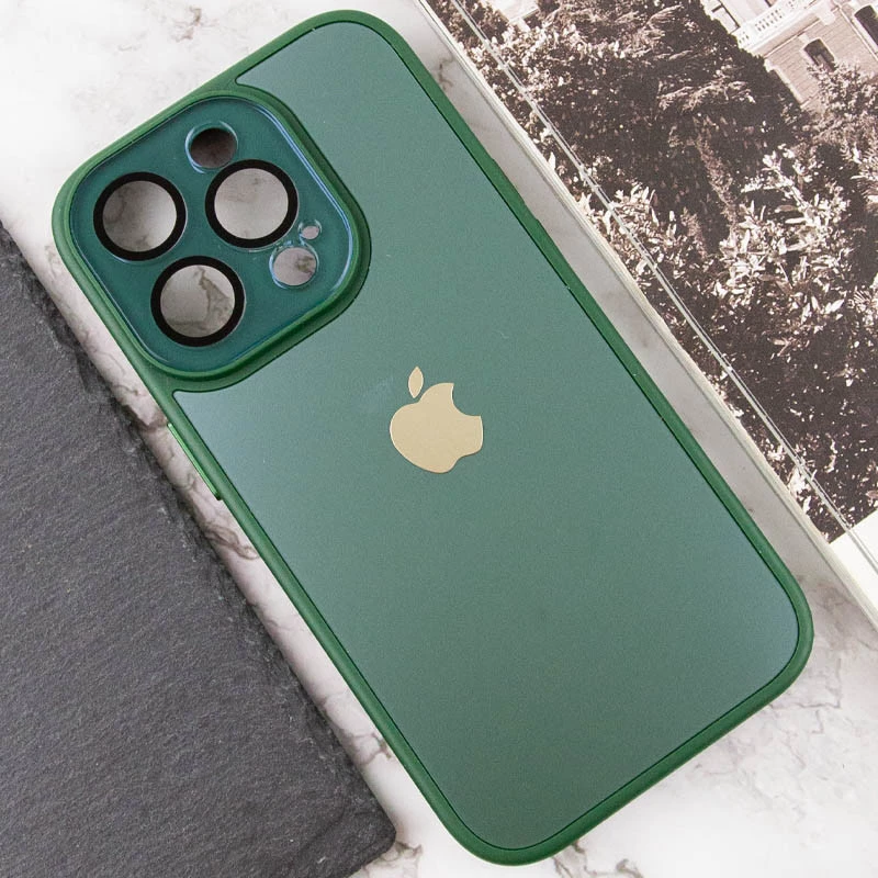 Силиконовый сапфировый чехол с с защитой камеры на Apple iPhone 12 Pro (6.1") – Зеленый / Forest green. Фото 6 из 7