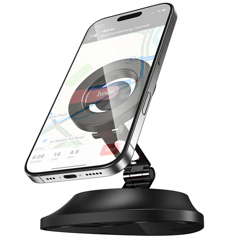 Автотримач Hoco H90 Tower magnetic (dashboard) – Black / Red. Фото 3 з 6