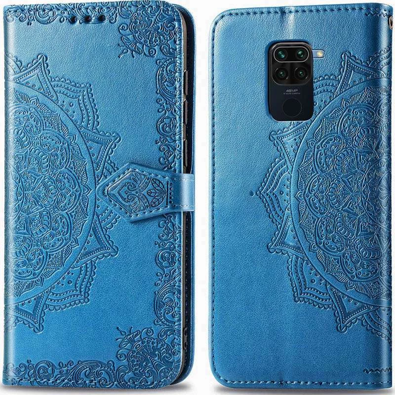 Шкіряний чохол-книжка Art Case з візитницею для Xiaomi Redmi Note 9 / Redmi 10X – Синій. Фото 3 з 6