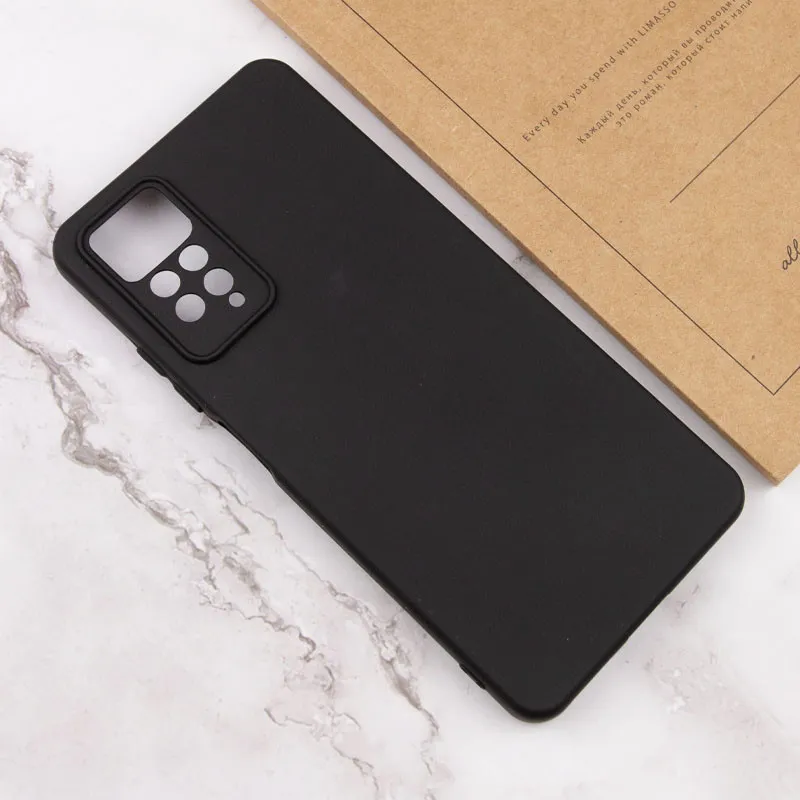 Кольоровий силіконовий чохол GETMAN із закритою камерою для Xiaomi Redmi Note 11 Pro 4G/5G – Чорний / Black. Фото 4 з 4