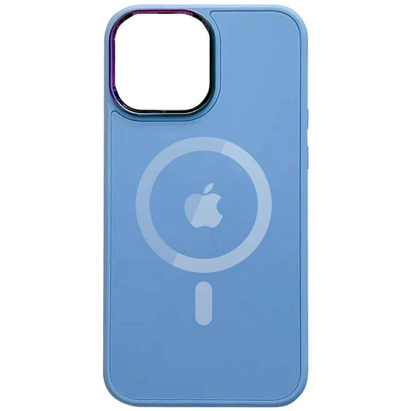 

Силиконовый сапфирный чехол с MagSafe и стеклянной поверхностью Apple iPhone 13 Pro Max (6.7") (Lilac Blue)