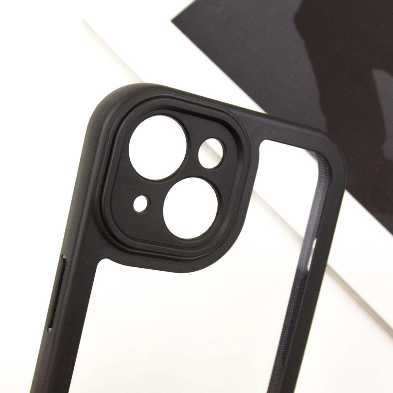 Прозорий силіконовий чохол з кольоровою на окантовкою на Apple iPhone 14 (6.1") – Black. Фото 7 з 7
