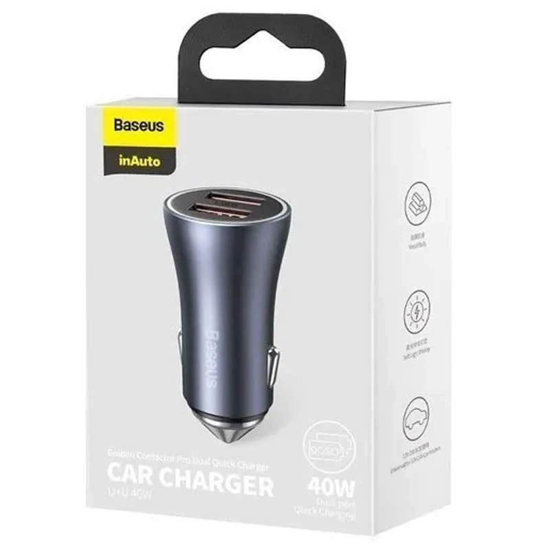 АЗУ Baseus Golden Contactor Pro 40W 2USB (CCJD-A0G) – Dark Gray. Фото 2 из 2