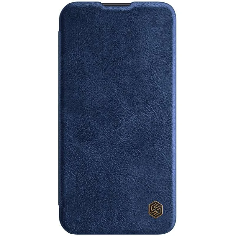 

Кожаный чехол (книга) Nillkin Qin Pro со шторкой для камеры для Apple iPhone 13 Pro Max (6.7") (Синий), Синій
