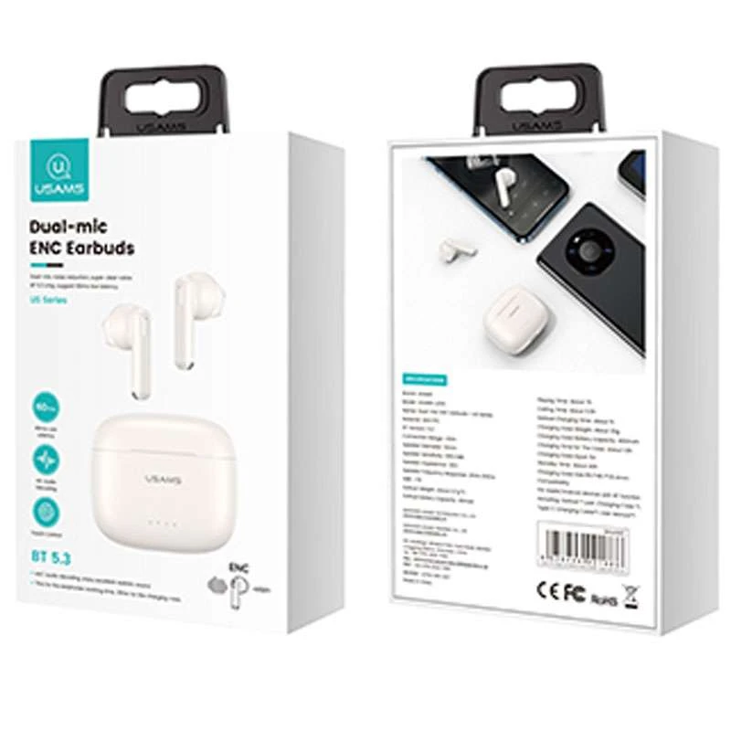 Бездротові TWS навушники Usams-US14 BT 5.3 – White. Фото 4 з 4