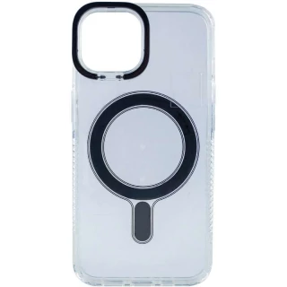 TPU чехол с цветной окантовкой камеры с MagSafe для Apple iPhone 14 (6.1") — Черный