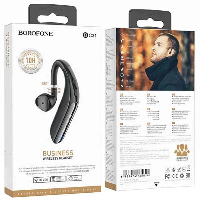 Bluetooth-гарнітура Borofone BC31 Melodico – Чорний. Фото 6 з 8