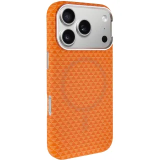 Чохол TPU+PC KVZV Triangular Pattern with Magnetic Fit для Apple iPhone 17 Pro (6.3") — Orange