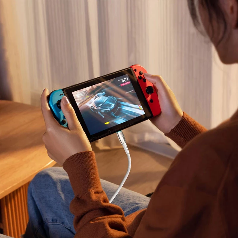 Дата кабель Baseus Glimmer Series Fast Charging Type-C to Type-C 100W 1m (CADH00070) – White. Фото 5 из 7