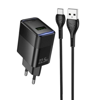 СЗУ Hoco CS111A Lounge PD22.5W (1USB-C) + кабель USB to Type-C фото 1 из 5