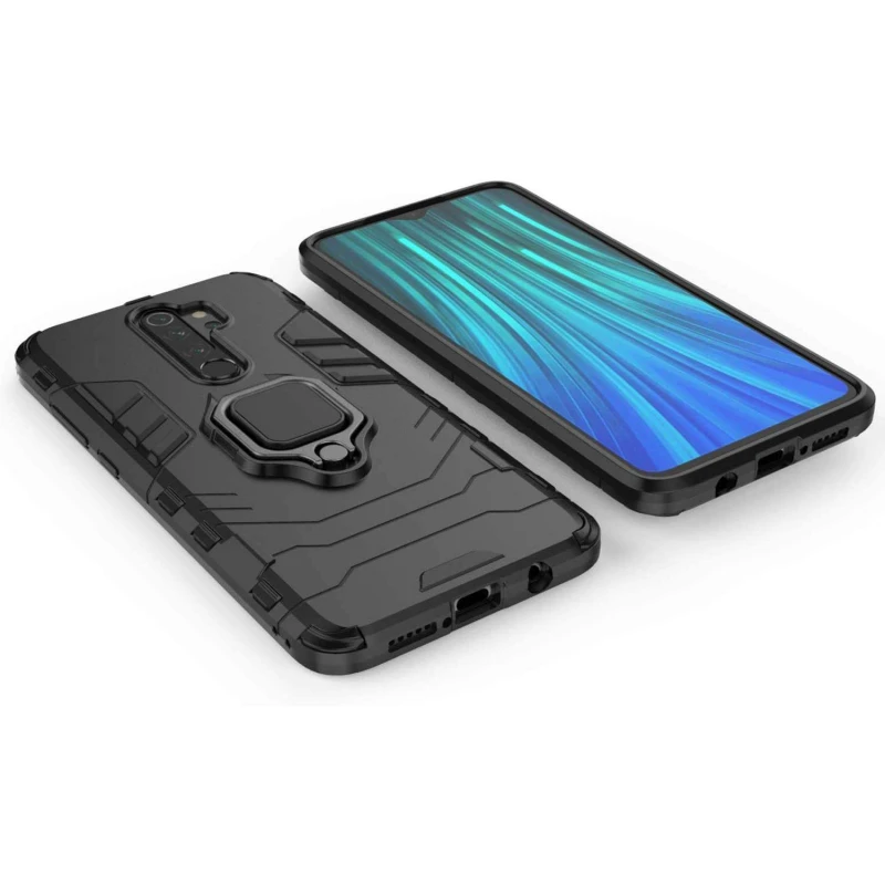 Протиударний чохол Transformer з кільцем на Xiaomi Redmi Note 8 Pro – Чорний / Soul Black. Фото 4 з 6