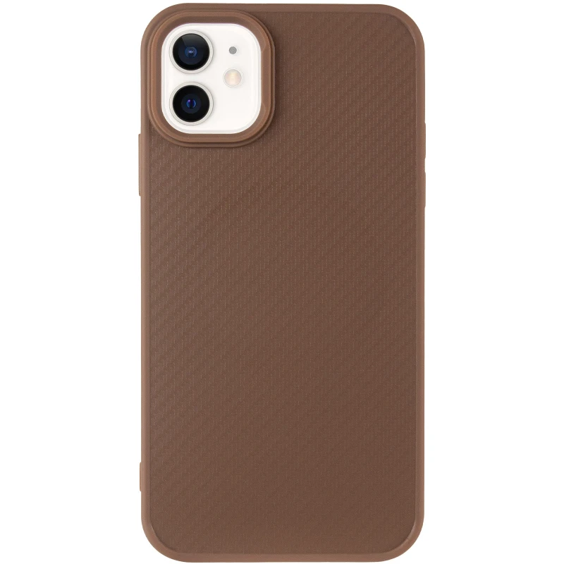 TPU чехол Carbon Protective with Magsafe для Apple iPhone 11 (6.1") – Coffee. Фото 3 из 7