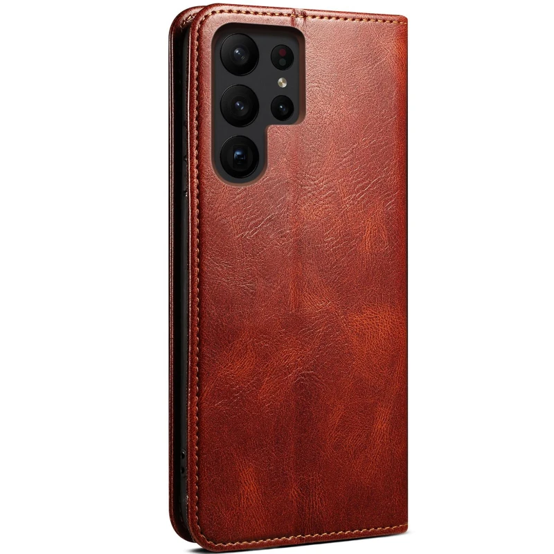 Шкіряний чохол-книжка Urban Leather series для Samsung Galaxy S26 Ultra – Brown. Фото 3 з 5