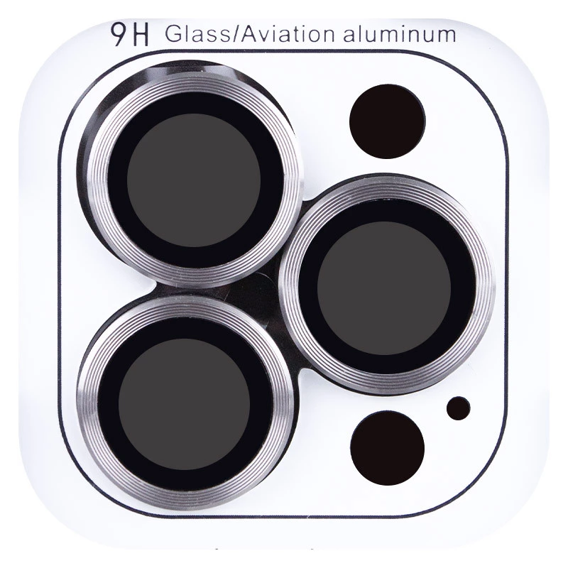 Металлическое защитное стекло на камеру для Apple iPhone 16 Pro – Серый / Titanium Gray. Фото 3 из 5