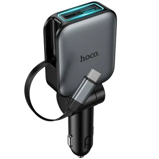 АЗУ Hoco Z67 Triunfar PD60W with retractable cable (1USB-A/2C) фото 1 из 1