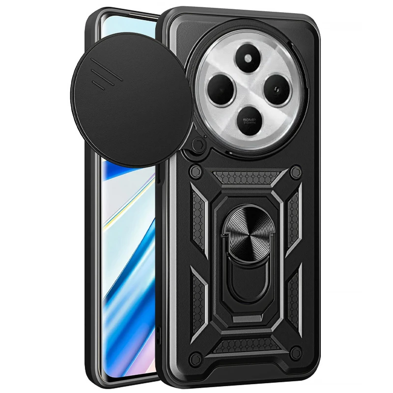 Удароміцний чохол Ummi Camshield Serge Ring (in box) для Xiaomi Redmi A4 – Чорний. Фото 1 з 4