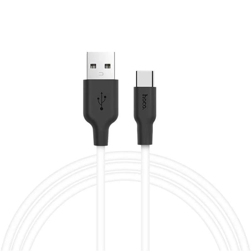 Дата кабель Hoco X21 Silicone Type-C Cable (1m) – Чорний / Білий. Фото 1 з 3