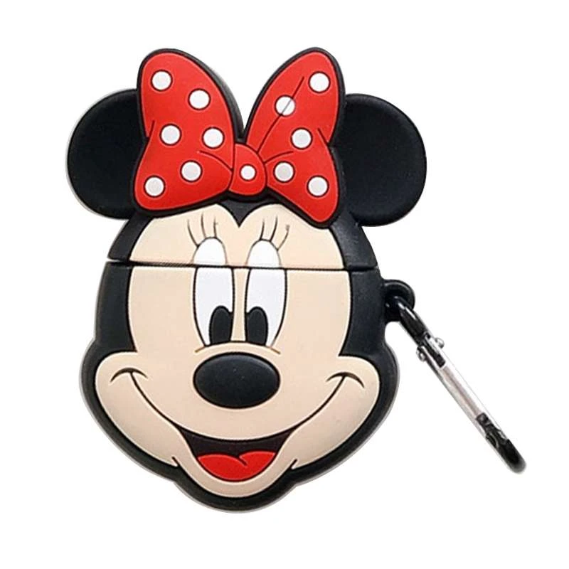 

Силиконовый футляр Disney series для наушников AirPods 1/2 + карабин (Минни Маус), Мінні маус
