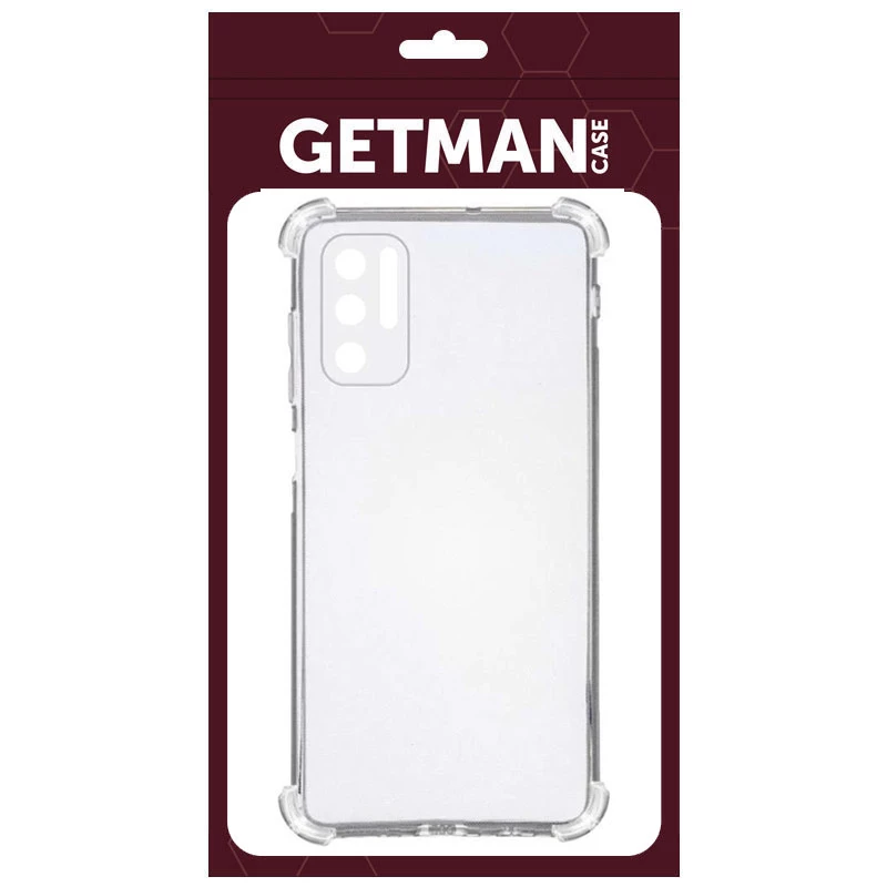 Ультратонкий силіконовий чохол GETMAN з критими бортами та камерою для Xiaomi Redmi Note 10 5G – Безбарвний (прозорий). Фото 5 з 6
