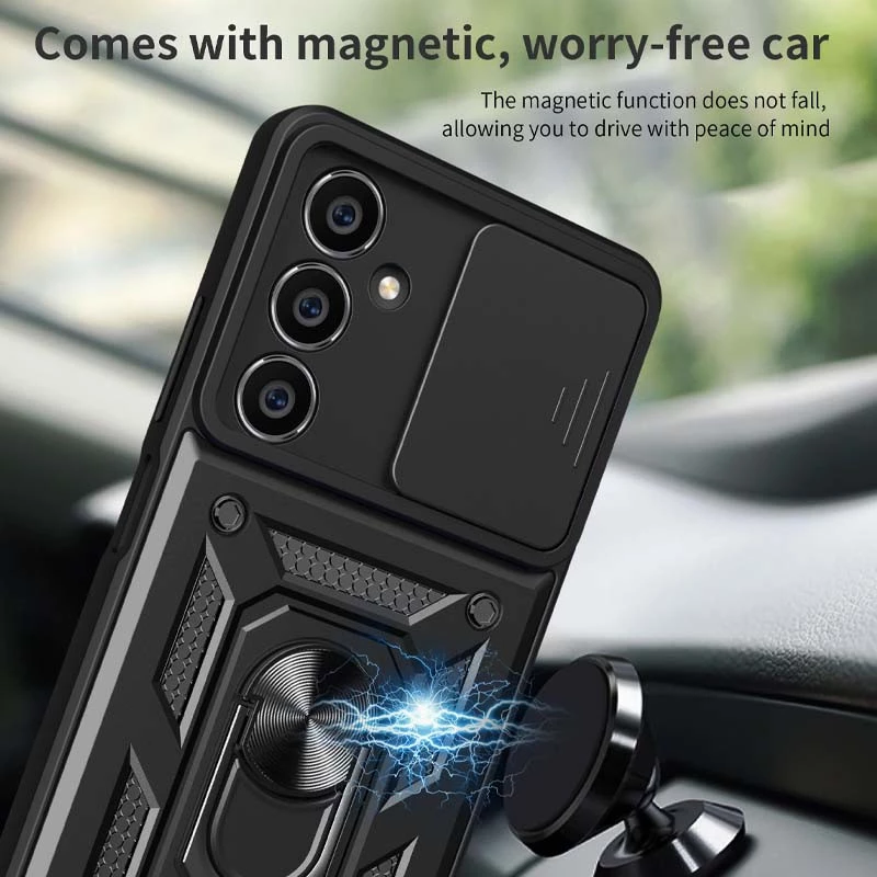 Ударопрочный чехол Serge Ring с защитой камеры для Samsung Galaxy S23 FE – Черный. Фото 5 из 14