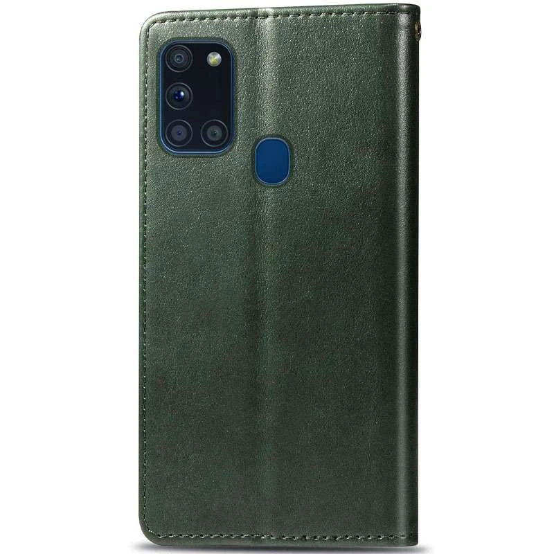 Чехол-книжка GETMAN Gallant  для Samsung Galaxy A21s – Зеленый. Фото 2 из 4