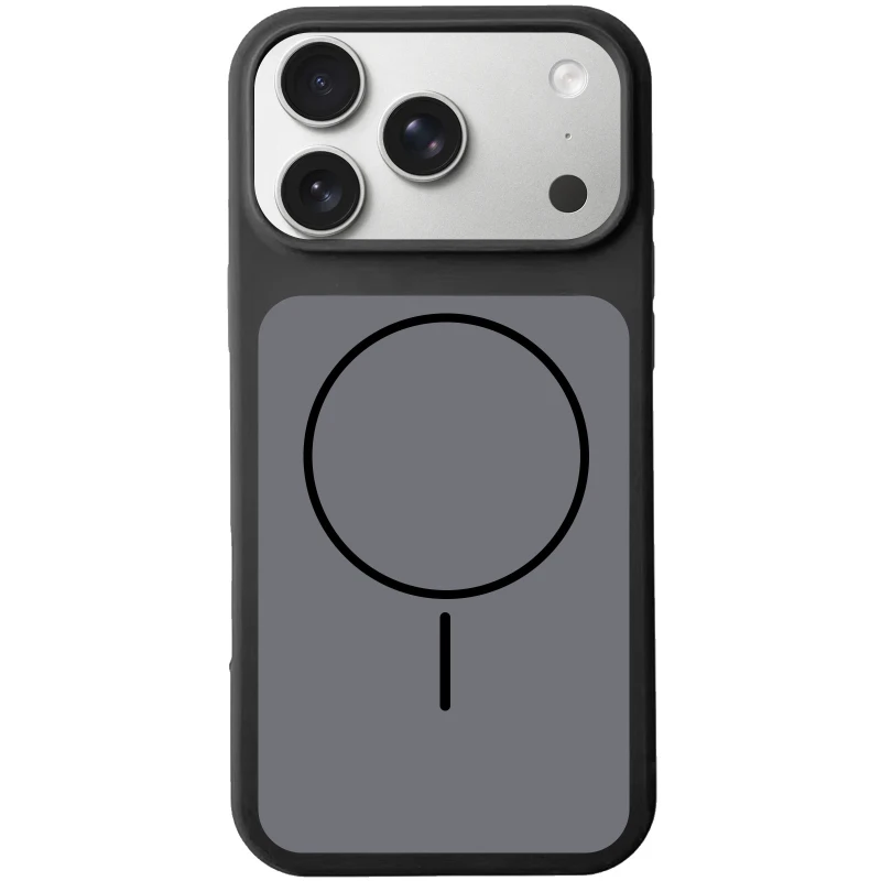 Чехол Silk Duo Color (AA) NO LOGO with Magnetic Fit для Apple iPhone 17 (6.3") – Black. Фото 1 из 4