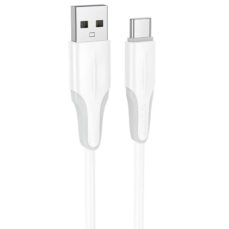 Дата кабель Borofone BX119 New USB to Type-C 3A (1m) – White. Фото 1 из 4