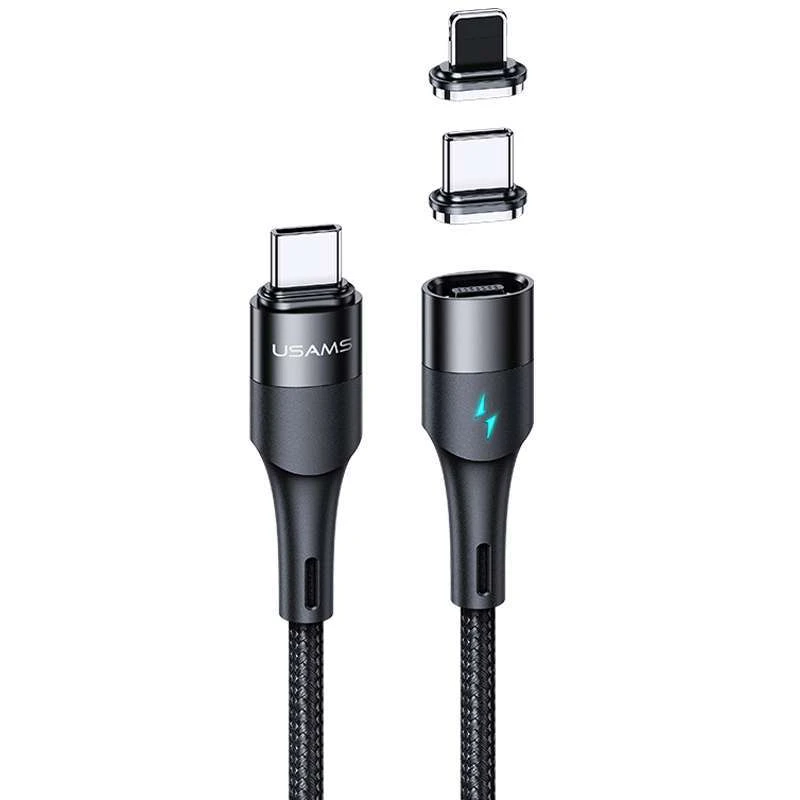 

Дата кабель Usams US-SJ495 U66 Magnetic Type-C to Lightning 20W + Type-C 60W (1.2m)