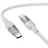 Дата кабель Hoco U129 Spirit Transparent Type-C to Type-C 60W (1.2m) – Gray. Фото 2 з 4