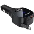 АЗП Acefast B17 PD30W+QC3.0 total 95W (1USB-A/1C) with retractable cable Type-C – Black. Фото 2 з 4