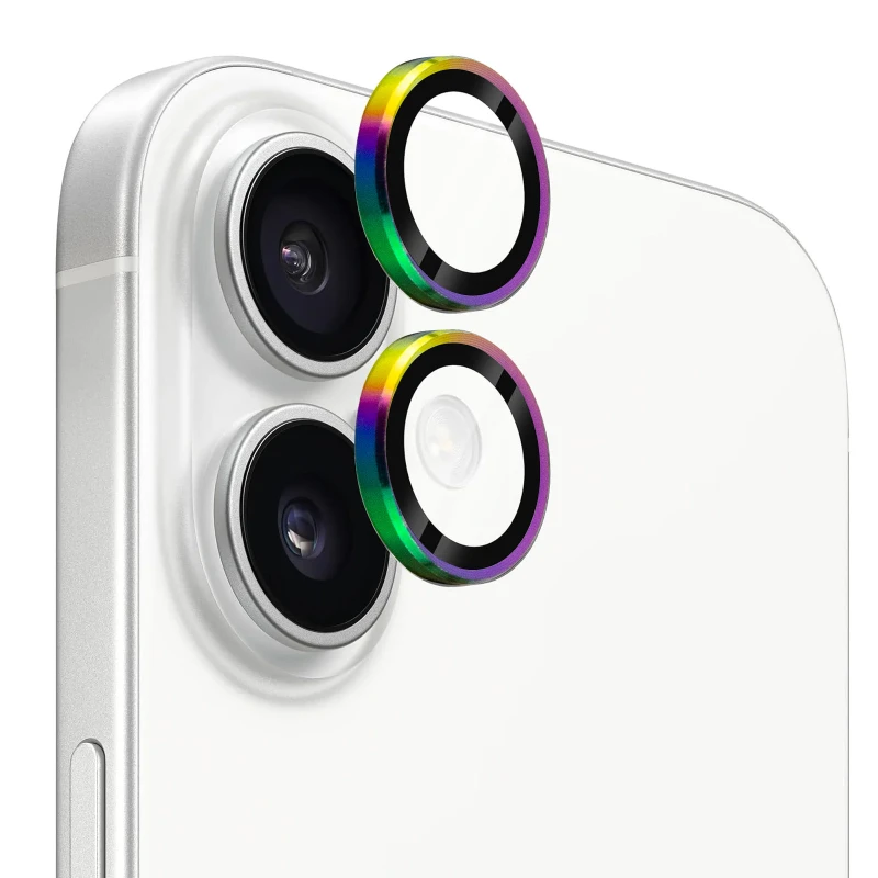 Металлическое защитное стекло на камеру для Apple iPhone 17 (6.3") – Сиреневый / Rainbow. Фото 12 из 12
