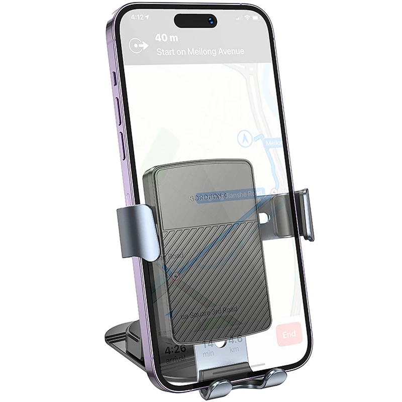 Автотримач Borofone BH119 Refined (center console) – Black / Metal gray. Фото 3 з 6