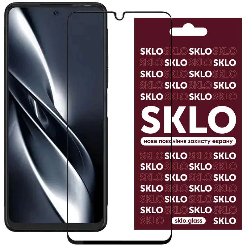 

Защитное стекло SKLO 3D для TECNO Pova 3 (LF7n) (Черный), Чорний